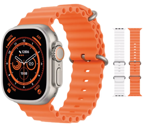 Hello watch 3 plus plata correa naranja